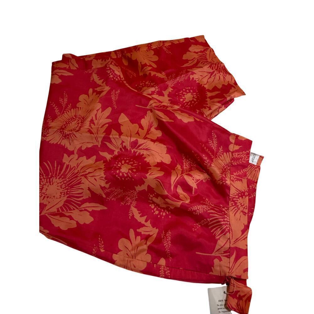 WORTHINGTON 100% SILK PINK FLORAL CAPRI PANTS WOMENS PLUS SIZE 28W - Picture 2 of 7